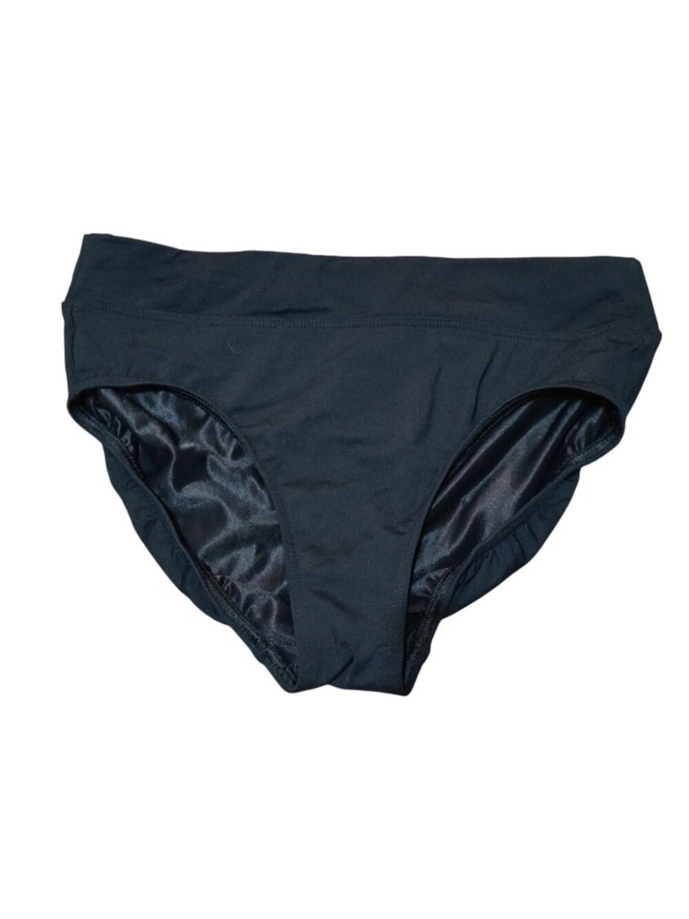 Lands End Swim Bottom Size 8 Black High Waist Full Coverage Classic Bikini Brief